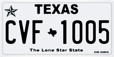 TX license plate CVF1005