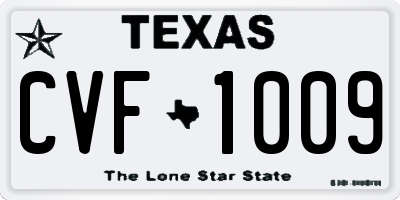 TX license plate CVF1009