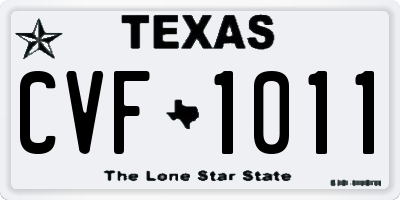 TX license plate CVF1011