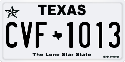 TX license plate CVF1013