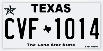 TX license plate CVF1014