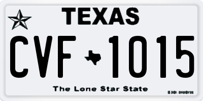 TX license plate CVF1015