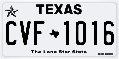 TX license plate CVF1016