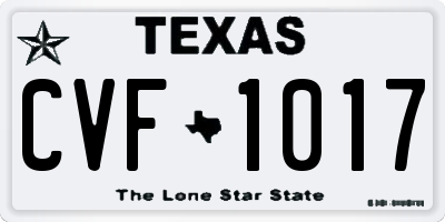 TX license plate CVF1017