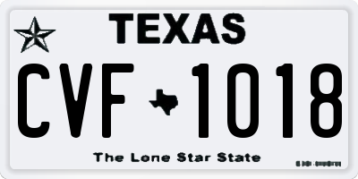 TX license plate CVF1018