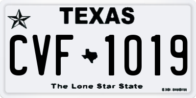 TX license plate CVF1019
