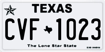 TX license plate CVF1023