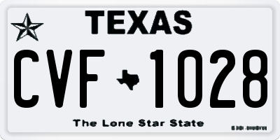 TX license plate CVF1028