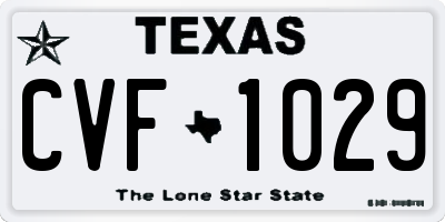 TX license plate CVF1029