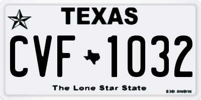 TX license plate CVF1032