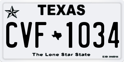TX license plate CVF1034