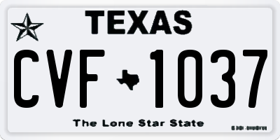 TX license plate CVF1037