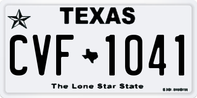 TX license plate CVF1041