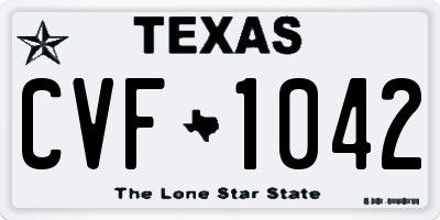 TX license plate CVF1042