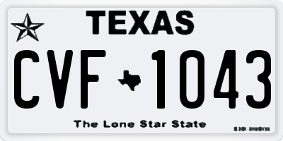 TX license plate CVF1043
