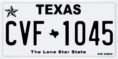 TX license plate CVF1045