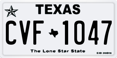 TX license plate CVF1047