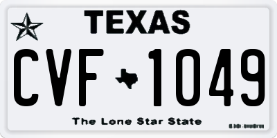 TX license plate CVF1049