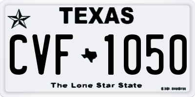 TX license plate CVF1050