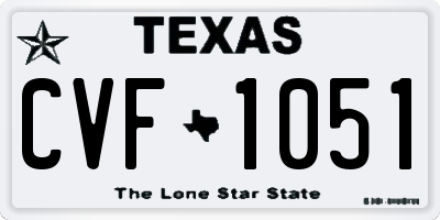 TX license plate CVF1051