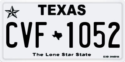 TX license plate CVF1052