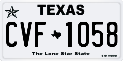 TX license plate CVF1058