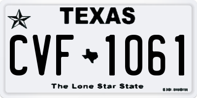 TX license plate CVF1061