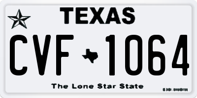 TX license plate CVF1064