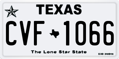 TX license plate CVF1066