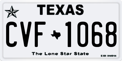 TX license plate CVF1068