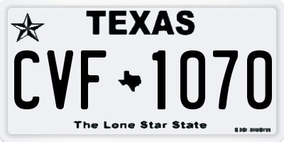 TX license plate CVF1070