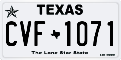 TX license plate CVF1071