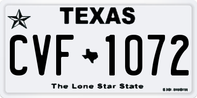 TX license plate CVF1072