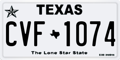 TX license plate CVF1074