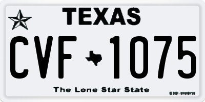 TX license plate CVF1075