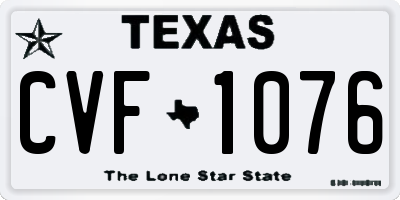 TX license plate CVF1076