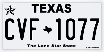 TX license plate CVF1077