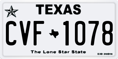 TX license plate CVF1078