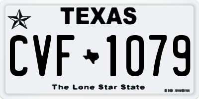 TX license plate CVF1079
