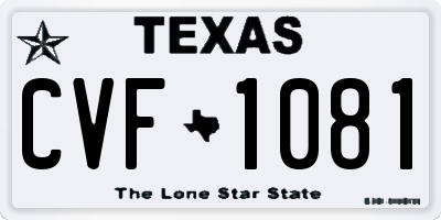TX license plate CVF1081