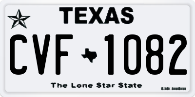 TX license plate CVF1082