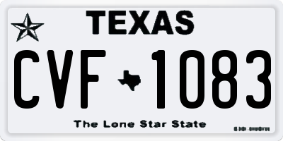 TX license plate CVF1083