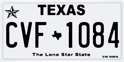 TX license plate CVF1084