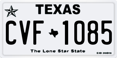 TX license plate CVF1085