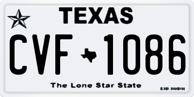 TX license plate CVF1086