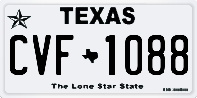 TX license plate CVF1088