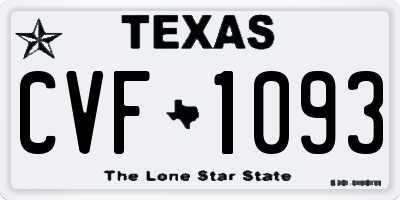 TX license plate CVF1093