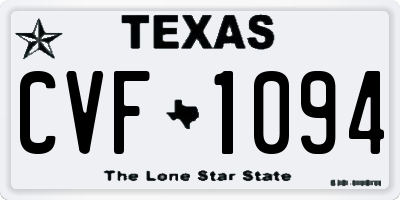 TX license plate CVF1094