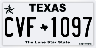 TX license plate CVF1097
