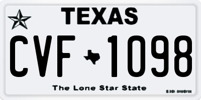 TX license plate CVF1098